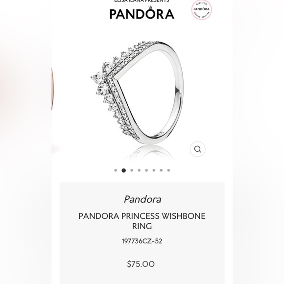 Pandora princess wishbone ring - Picture 2 of 4